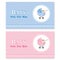 Templates for baby cards, banners in delicate colors with lace for a girl and a boy