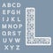 Templates for cutting out letters. Full English alphabet. May be used for laser cutting.