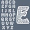 Templates for cutting out letters. Full English alphabet. May be used for laser cutting. Fancy lace letters