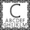 Templates for cutting out letters. Full English alphabet. May be used for laser cutting. Fancy lace letters. Font isolated white