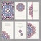 Templates for greeting and business cards, brochures, covers with floral motifs. Oriental pattern