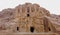 Temple above a Rock-Cut House in Little Petra or Siq Al-Barid, Jordan