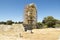 Temple of Apollo in reconstruction surrounded with scaffolding, Acropolis of Rhodes