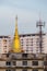 Temple around with new building.