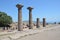 Temple of Athena Assos, Canakkale, geese mountains in turkey