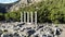 Temple of Athena Polias in the ancient Priene. View from above. Turkey