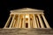 Temple of Canova night view. Roman columns