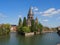 Temple Church in Metz With River Moselle