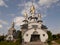 Temple, Church of St. Eugene, Buki, Ukraine. Temple complex with landscape park in Buki village