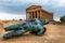 The Temple of Concordia and bronze statue of Icarus in Agrigento