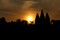 Temple dome silhouette with sunset, Tulapur, Maharashtra