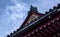 Temple eave under a blue sky