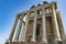 Temple Emperor Antonius and Wife Faustina with Corinthian Columns at Roman Forum, Rome, Italy