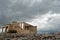 Temple Erechtheion with the famous porch of the caryatids instead of columns in the Acropolis