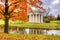 Temple of Friendship in Pavlovsk park during golden fall, Saint Petersburg, Russia