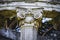 Temple, Greek-style columns, Corinthian capitals in a park