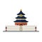 Temple of Heaven, Beijing, China, flat design vector icon