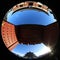 The Temple of Heaven in Beijing, China, under the blue sky and white clouds photographed by fisheye lens