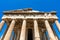 Temple of Hephaestus in Ancient Agora, Athens, Greece. It is famous landmarks of Athens. Front view of classical Greek temple on