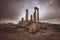 Temple of Hercules in the citadel in the city of Amman in Jordan