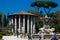 The Temple of Hercules Victor or Hercules Olivarius a Roman temple in Piazza Bocca della Verita and the