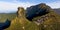 The temple of the Hongyun Jinding peak in the morning