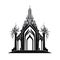 Temple Icon Isolated, Church Silhouette, Futuristic Castle, Architecture Minimal Design, Castle Building