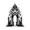 Temple Icon Isolated, Church Silhouette, Futuristic Castle, Architecture Minimal Design, Castle Building