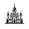 Temple Icon Isolated, Church Silhouette, Futuristic Castle, Architecture Minimal Design, Castle Building