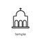 Temple icon. Trendy modern flat linear vector Temple icon on white background from thin line Religion collection