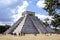 The Temple of Kukulkan Pyramid El Castillo Maya Pyramid in Chichen Itza ruins, Tinum Yucatan Mexico, one of the Seven Wonders of