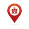 temple, monastery map pointer icon marker GPS location flag symbol
