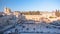 The Temple Mount in Jerusalem, including the Western Wall and the golden Dome of the Rock at Sunset timelapse