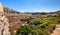 Temple Mount south wall with Al-Aqsa Mosque and archeological excavation site in Jerusalem Old City in Israel