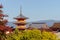 Temple and pagoda in the high part of Kyoto Japan