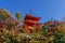 Temple and pagoda in the high part of Kyoto Japan