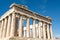 The temple of Parthenon at the sacred rock of the acropolis of