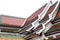 Temple roof, Architectural detail on roof of Thai temple, Roof gable in Thai style