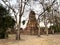 Temple ruins made of bricks inside Ayutthaya Historical park, Thailand