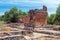 Temple at the Ruins of Milreu, Estoi, Algarve, Portugal.