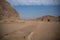 Temple`s ruins around of Step pyramid of Djoser in Saqqara, an archeological remain in the Saqqara necropolis, Egypt