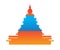 Temple silhouette vector orange blue