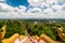 Temple stair with Chiang Mai city Thailand landscape