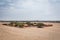 Temple of the Sun (Huaca del Sol). Large historic adobe temple from the Moche culture