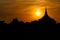 Temple in Thailand,silhouette and sunset, for background