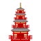 Temple tower in japan, vector Illustration, Japanese famous place and landmark, travel concept