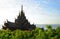 The Temple of Truth, Pattaya, Thailand. Wooden temple broadly base on Khmer Architecture displayed in a tranquil timeless setting.