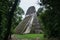 The `Temple V` pyramid at the archaeological site of Tikal, Peten, Guatremala