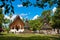 A temple Wat Aham with blue sky in Luang Prabang