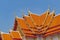 Temple of Wat Benchamabophit, located in Bangkok, Thailand. Architectural detail of the traditional styled rooftop.